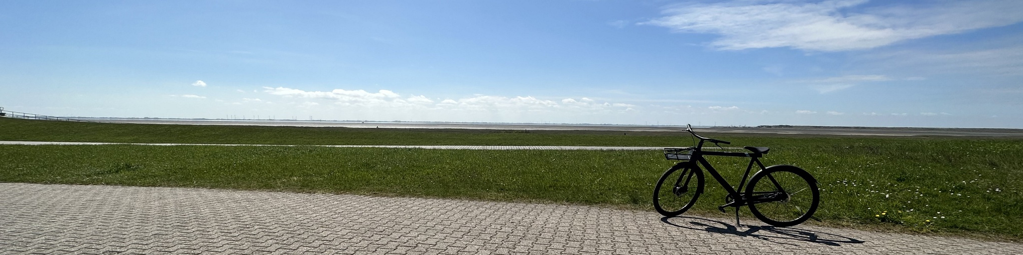 Wangerooge Fahrrad am Deich Panorama