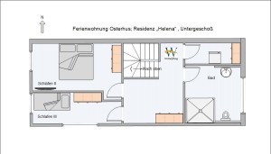 Osterhus- Maisonettewohnung mit Gartenterrasse und Balkon